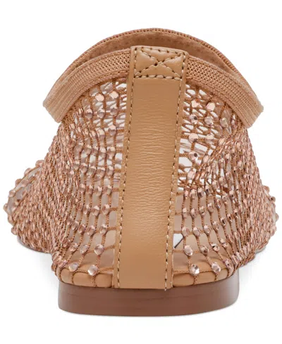 Steve Madden Women's Mino Mesh Rhinestone Flats In Blush,rhinestone