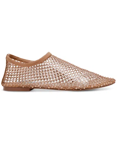 Steve Madden Women's Mino Mesh Rhinestone Flats In Blush,rhinestone