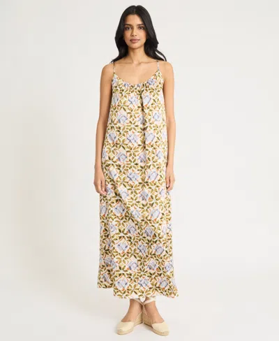 The Good Journey Gathered Racerback Maxi Sundress In Brown