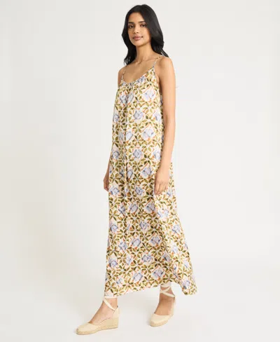 The Good Journey Gathered Racerback Maxi Sundress In Brown