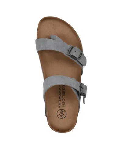 White Mountain Women's Grams Round Toe Flat Sandals In Blue Raspberry Suede