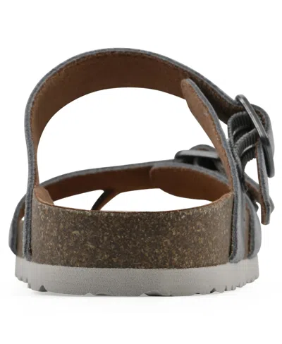 White Mountain Women's Grams Round Toe Flat Sandals In Blue Raspberry Suede