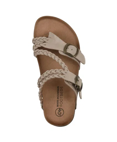 White Mountain Women's Hammy Round Toe Flat Sandals In Sandal Wood Suede