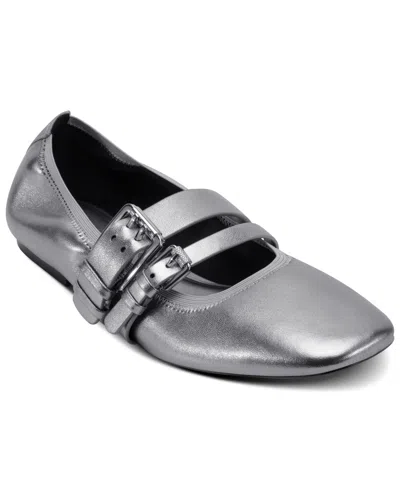 Dkny Women's Dade Almond Toe Ballet Flats In Nickel