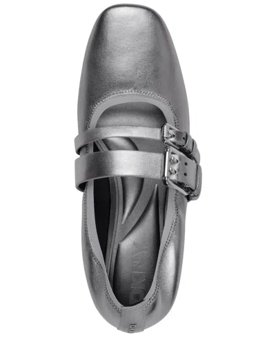 Dkny Women's Dade Almond Toe Ballet Flats In Nickel