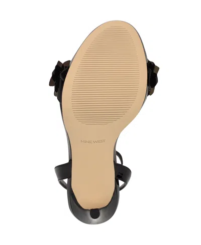 Nine West Women's Lovely Flowers Stiletto Sandals In Black Patent