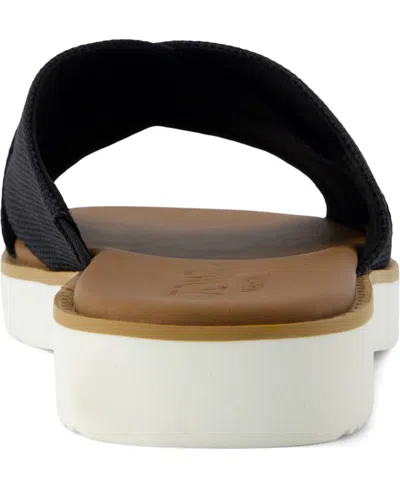 Toms Women's Mae Crossover Slide Sandal Heavy Canvas In Black Heavy Canvas