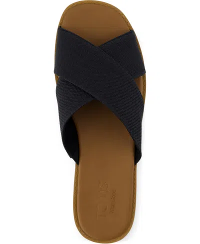 Toms Women's Mae Crossover Slide Sandal Heavy Canvas In Black Heavy Canvas