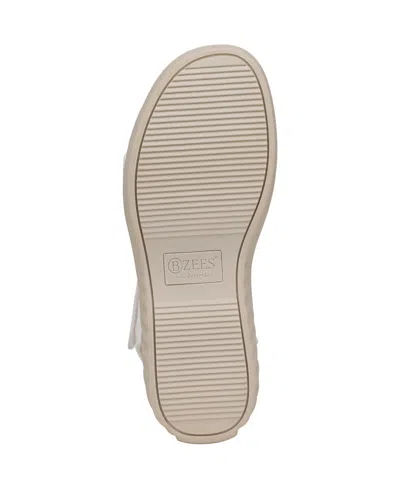 Bzees Lifestride Lane Sandal In White Stretch Denim Fabric