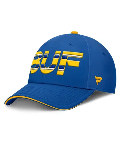 Fanatics Men's Royal/gold Buffalo Sabres Authentic Pro Rink Team Code Flex Hat In Royal,gold