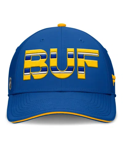 Fanatics Men's Royal/gold Buffalo Sabres Authentic Pro Rink Team Code Flex Hat In Royal,gold