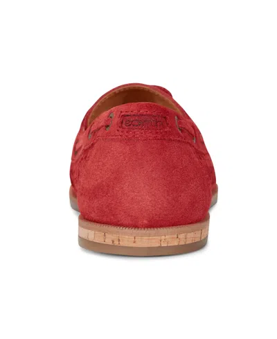 Earth Women's Wishing Woven Slip-on Boat Shoe In Red Suede