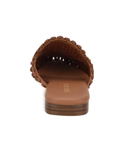 Nine West Women's Campton Woven Slip-on Mules In Dark Brown