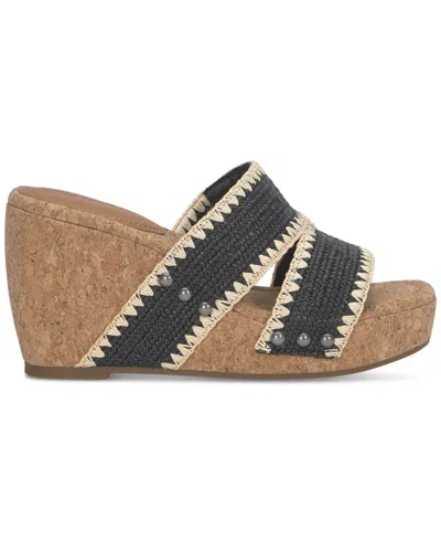 Lucky Brand Women's Vickta Platform Wedge Sandals In Black