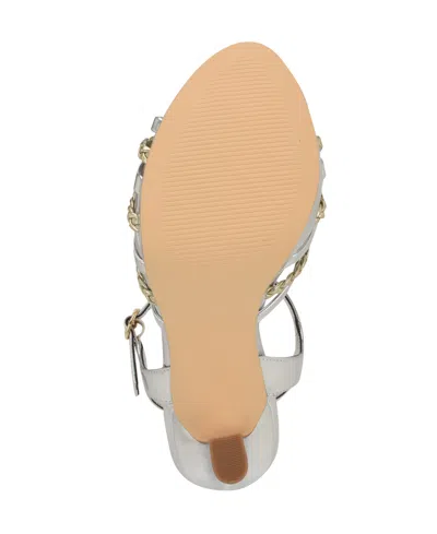 Nine West Women's Waser Strappy Platform Stiletto Sandals In Silver,gold