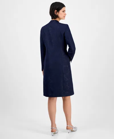 Le Suit Women's One-button Long-sleeve Topper Jacket & Sleeveless Sheath Dress Set, Regular & Petite In Midnight Navy