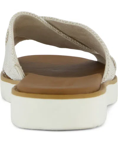 Toms Mae Crisscross Slide Sandal In Champagne Metallic Suede