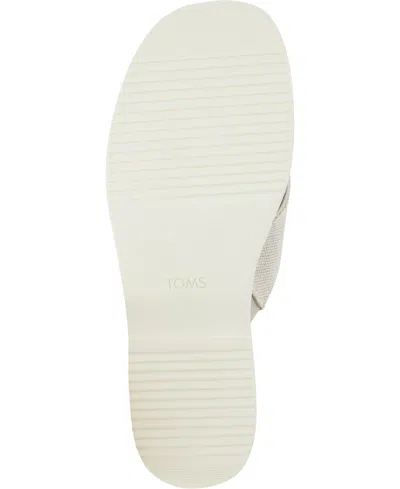 Toms Mae Crisscross Slide Sandal In Champagne Metallic Suede