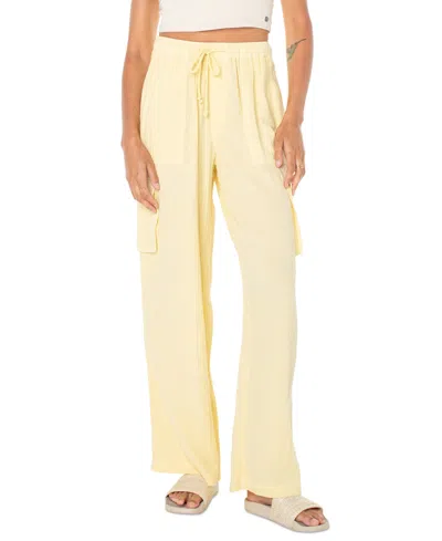 Roxy Juniors' Cotton Precious Cargo Beach Pants In Golden Haze Vintage