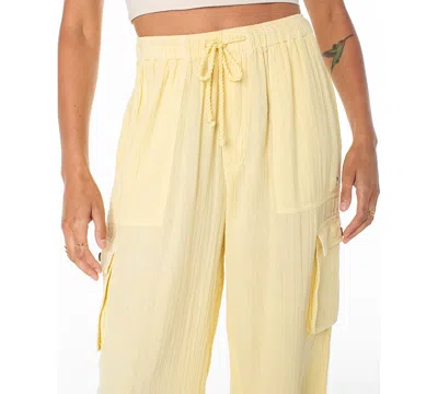 Roxy Juniors' Cotton Precious Cargo Beach Pants In Golden Haze Vintage