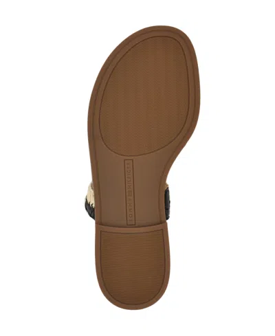 Tommy Hilfiger Women's Brelyn Raffia Slip-on Flat Sandals In Black,white