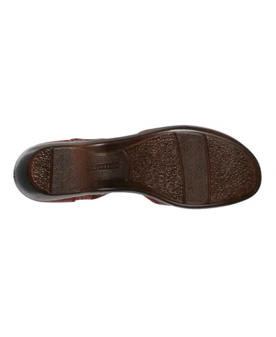 Easy Spirit Women's Denita Two-piece Mary Jane Flats In Brown Leather