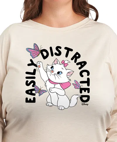 Hybrid Apparel Plus Size The Aristocrats Easily Distracted Graphic Pullover T-shirt In Beige,khaki