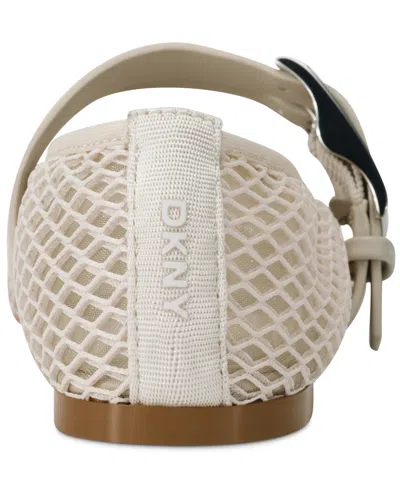 Dkny Dade Buckle Strap Mesh Ballet Flat In Khaki