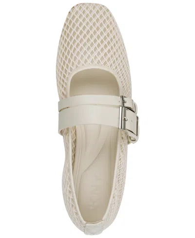 Dkny Dade Buckle Strap Mesh Ballet Flat In Khaki