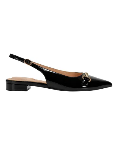 Bandolino Women's Alex Bit Slingback Flats In Black Patent
