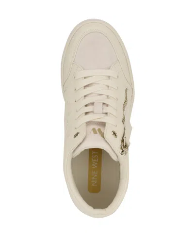 Nine West Women's Tons High Top Hidden Wedge Sneakers In Ivory Lace