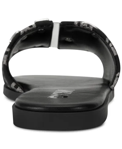 Dkny Women's Waltz Flat Sandal In Black,nickel