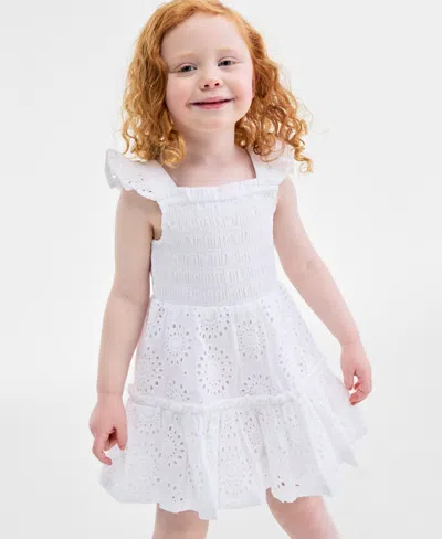 On 34th Cotton Eyelet-embroidered Mommy & Me Smocked Dress In Bright White