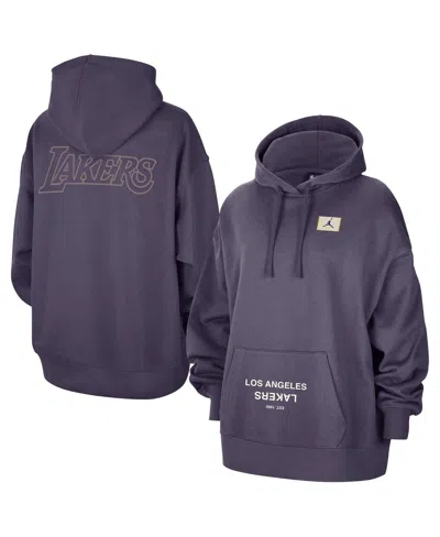 Jordan Women's Purple Los Angeles Lakers Courtside Statement Edition Oversize Pullover Hoodie In Purple
