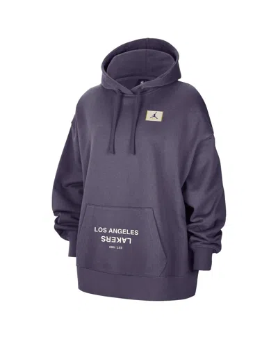 Jordan Women's Purple Los Angeles Lakers Courtside Statement Edition Oversize Pullover Hoodie In Purple