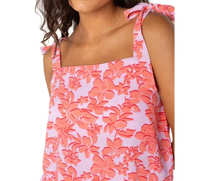 Roxy Juniors' Sunny Adelaide Tie-shoulder Crop Top In Orchid Bouquet