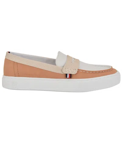 Tommy Hilfiger Walees Colorblock Slip-on Sneaker In Cognac,white