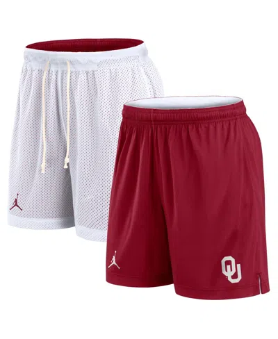 Jordan Men's White/crimson Oklahoma Sooners Primetime Reversible Shorts In White