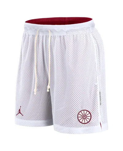 Jordan Men's White/crimson Oklahoma Sooners Primetime Reversible Shorts In White