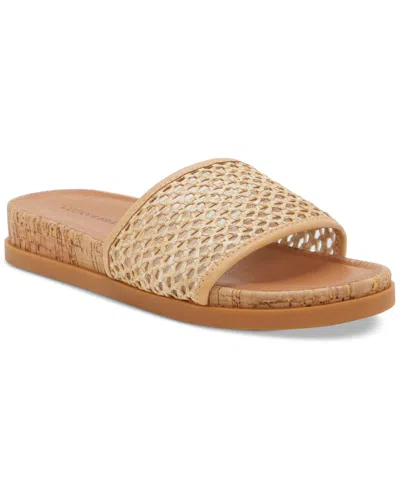 Lucky Brand Women's Dylina Cork Platform Slide Sandals In Natural Raffia