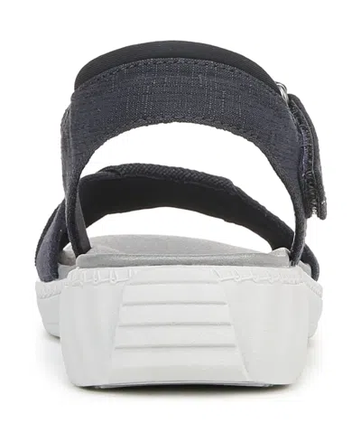 Bzees Lifestride Lane Sandal In Navy Blazer Stretch Denim Fabric