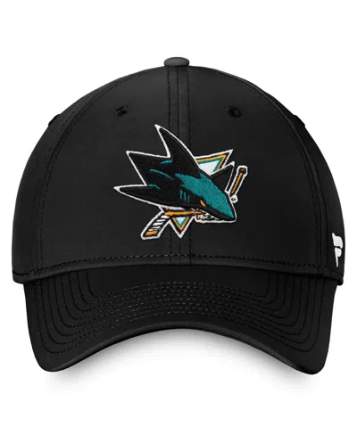 Fanatics Men's Black San Jose Sharks Core Primary Logo Flex Hat In Black