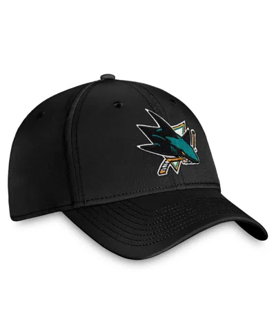 Fanatics Men's Black San Jose Sharks Core Primary Logo Flex Hat In Black
