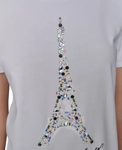 Karl Lagerfeld Women's Graphic Crewneck T-shirt In White