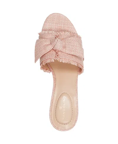 Bandolino Women's Arden Raffia Knotted Bow Block Heel Sandals In Light Pink