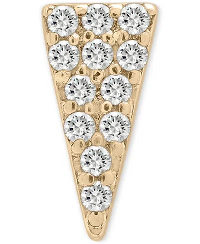 Wrapped Diamond Single Stud Earring (1/20 Ct. T.w.) In 10k White Or Yellow Gold, Exclusively At Macy's In Triangle Yellow Gold