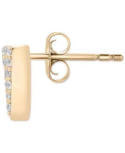 Wrapped Diamond Single Stud Earring (1/20 Ct. T.w.) In 10k White Or Yellow Gold, Exclusively At Macy's In Triangle Yellow Gold