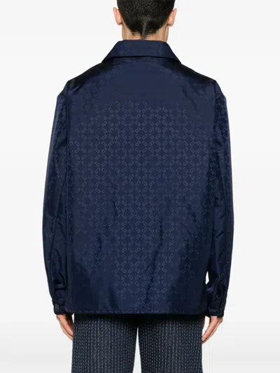 Givenchy Monogram 72 Jacquard Overshirt In Blue