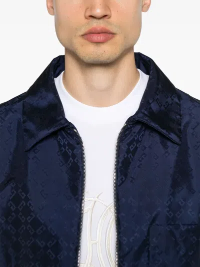 Givenchy Monogram 72 Jacquard Overshirt In Blue