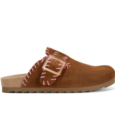 Earth Women's Gena Stitched Flat Clogs In Medium Brown